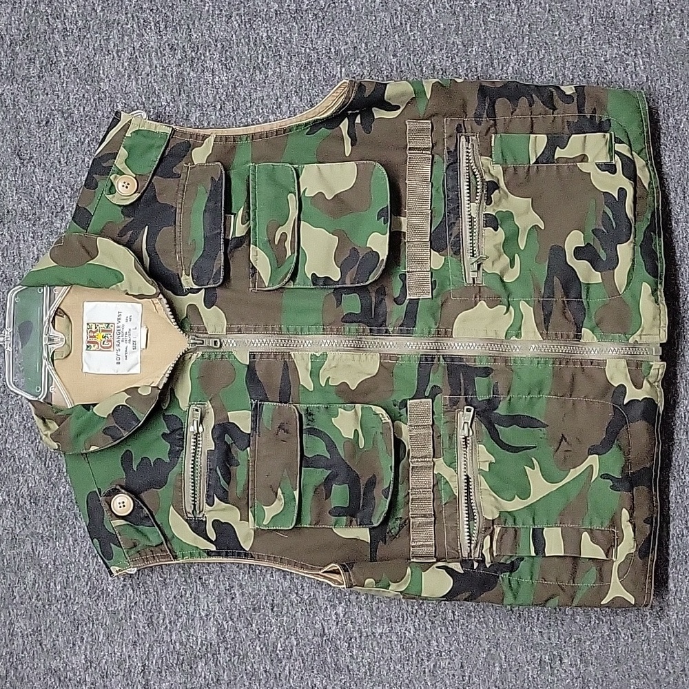 Vintage Boys Rothco Ranger Camo Hunting Vest Size Large